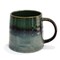 Large Ceramic Coffee Mug, Pottery Mug,Tea Cup for Office and Home,Handmade Pottery Coffee Mugs,16.5 Oz,Dishwasher and Microwave Safe,kiln altered glaze craft (Dark Green)